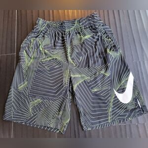 Nike Men's Black and Lime Geometric Shorts